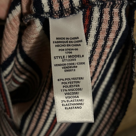 NWT Splendid Striped Flare Bell Sleeve Ribbed Knit Sweater Top Size Medium - Picture 5 of 8